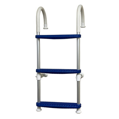 3-Step Gunwale-Mount Boarding Ladder, 7" Hook, Blue Steps