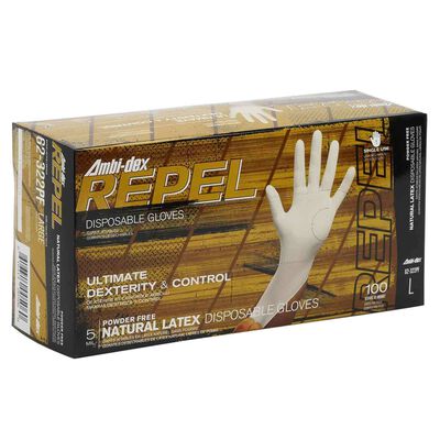 Ambi-dex Repel Disposable Latex Gloves, Large