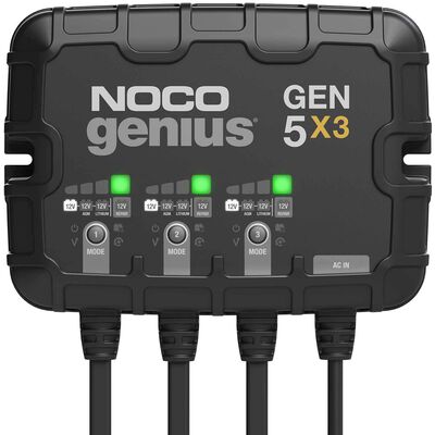 Noco Genius GEN5X3 Onboard Marine Battery Charger, 15 Amp, 12V, 3-Bank