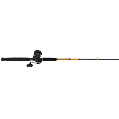 PENN 6'6 Squall II Level Wind Saltwater Rod and Reel Fishing Combo,  1-Piece Fishing Rod, Black/Gold