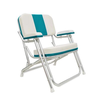 Kingfish II Deck Chair, Aqua Green Back, Clear Anodized Aluminum Frame
