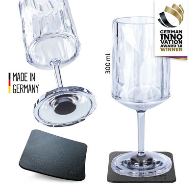 Magnetic Plastic Wine Glasses, Set of 2