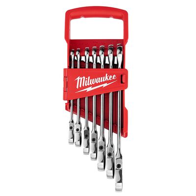 7 pc.SAE Flex Head Ratcheting Combination Wrench Set