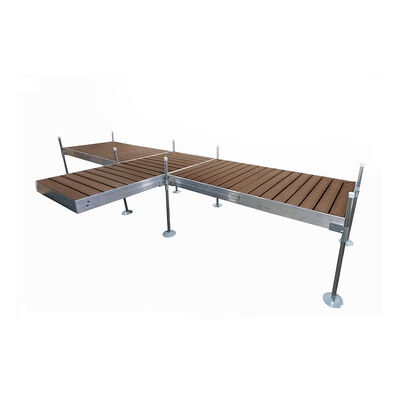 T-Shaped Aluminum Frame with Woodland Brown Decking Complete Dock Packages