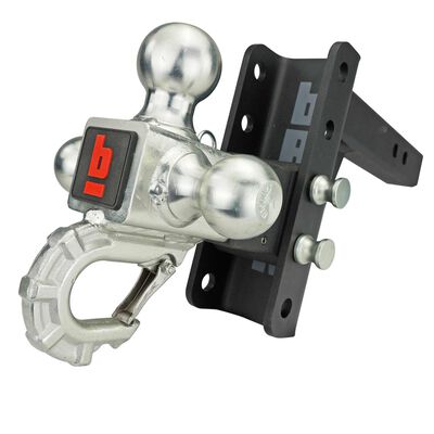 Tri-Ball & Carabiner Hook for Channel Mount Receiver