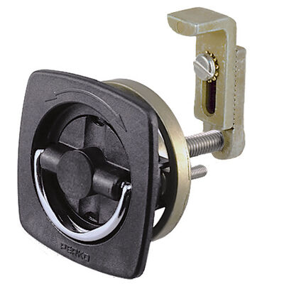 Non-Locking Flush Latch - Black with Offset Adjustbable Cam Bar 3/8 to 3"
