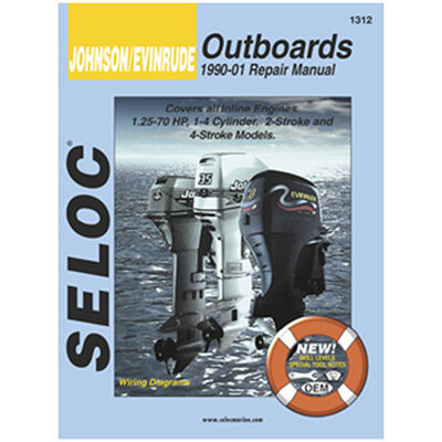Repair Manual - Johnson Evinrude Outboards, 1990-2001, All inline engines, 1.25-70HP