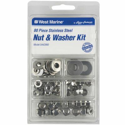 Stainless Steel Nut and Washer Kit, 80-Pack