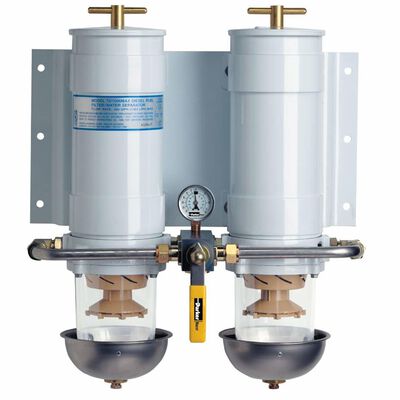 Marine Duplex 1000 Turbine Series Diesel Fuel Filter/Water Separator, 10 Micron