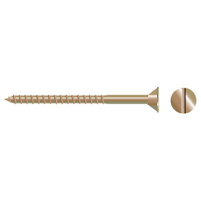 Silicon Bronze Slotted Flat-Head Wood Screws