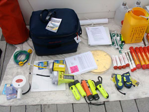 Professionally prepared survival and emergency supplies for an offshore race