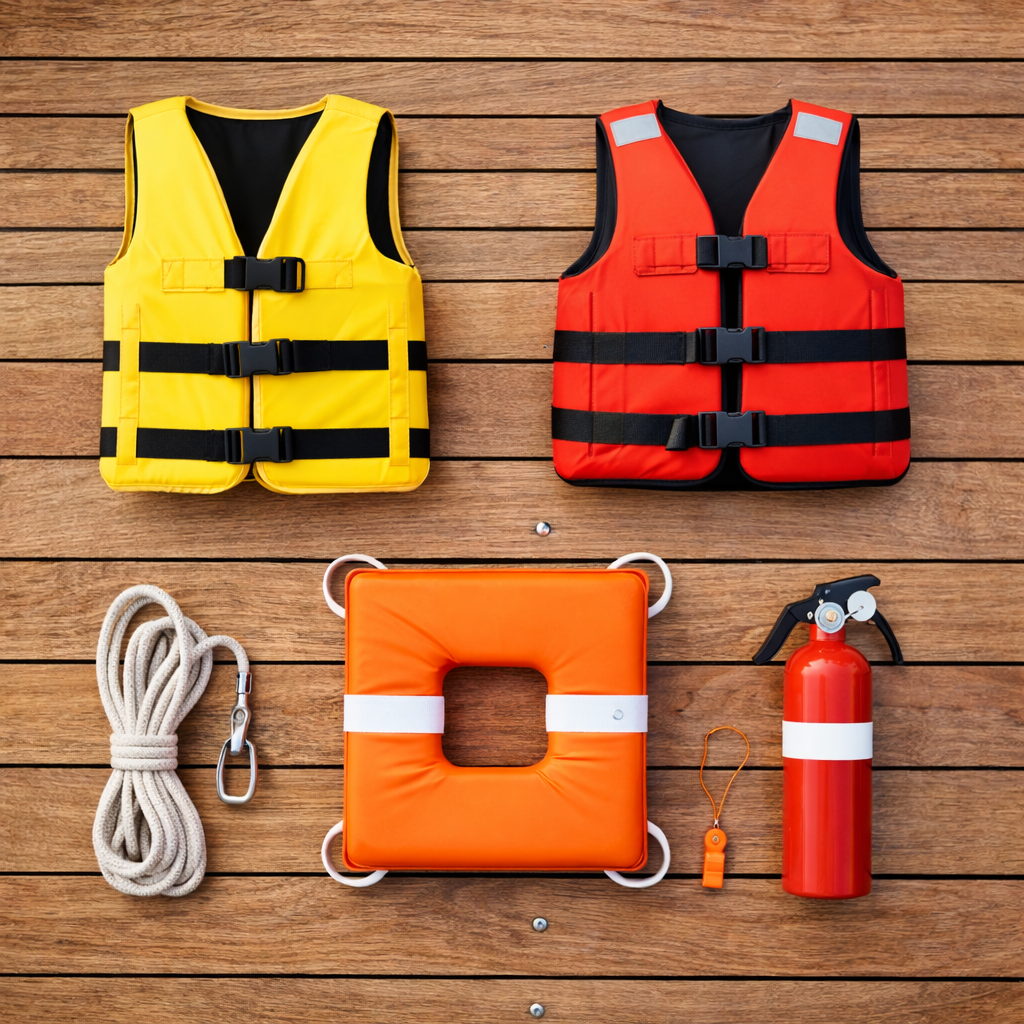 required boating safety equipment including life jackets and throwable flotation device