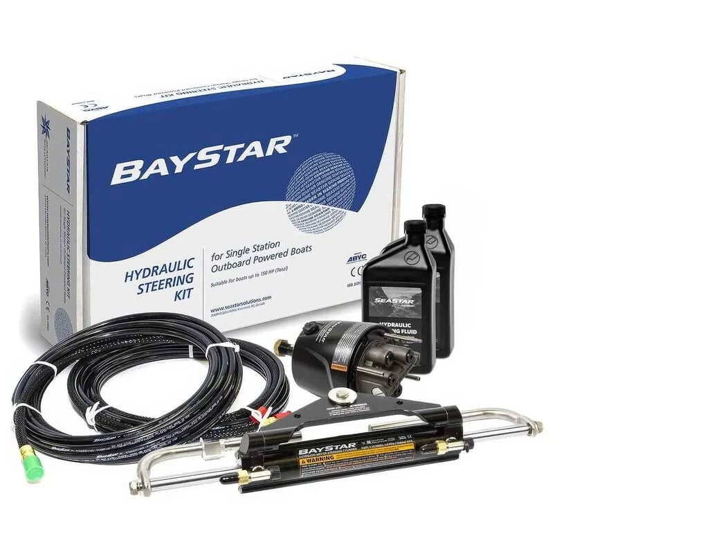 a hydraulic steering kit on a white background