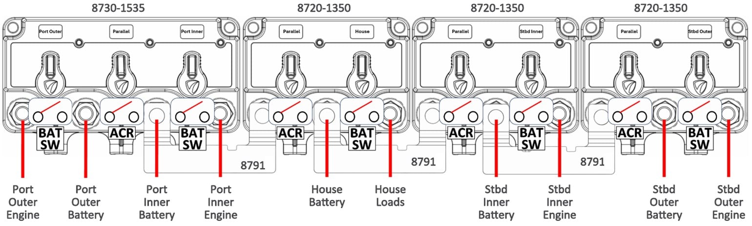 quad engine battery switch management install example