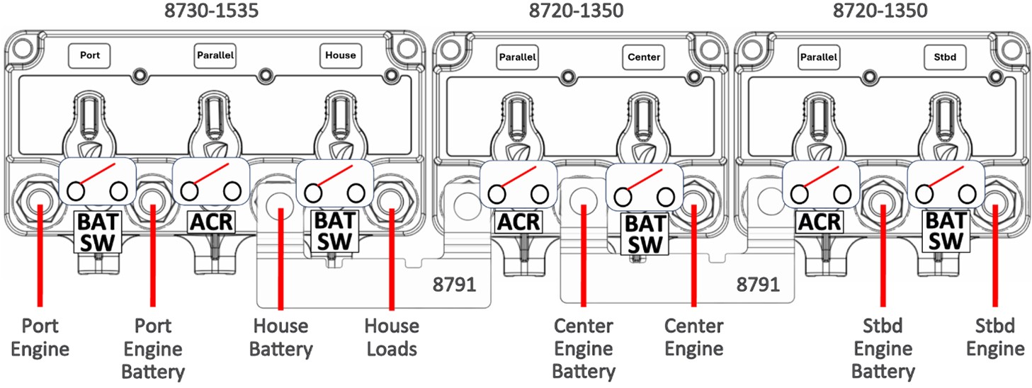 Triple engine battery switch management install example
