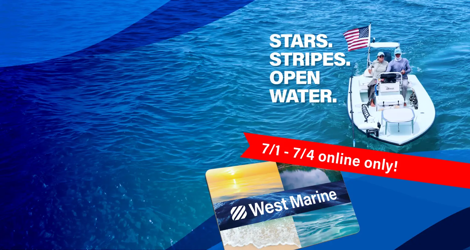 Stars. Stripes.  Open Water. 7/1&ndash;7/4 online only!
