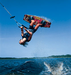 wakeboarding doing a flip