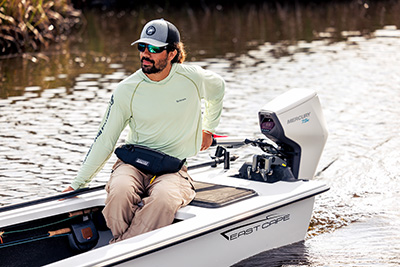 Man using Electric Outboard