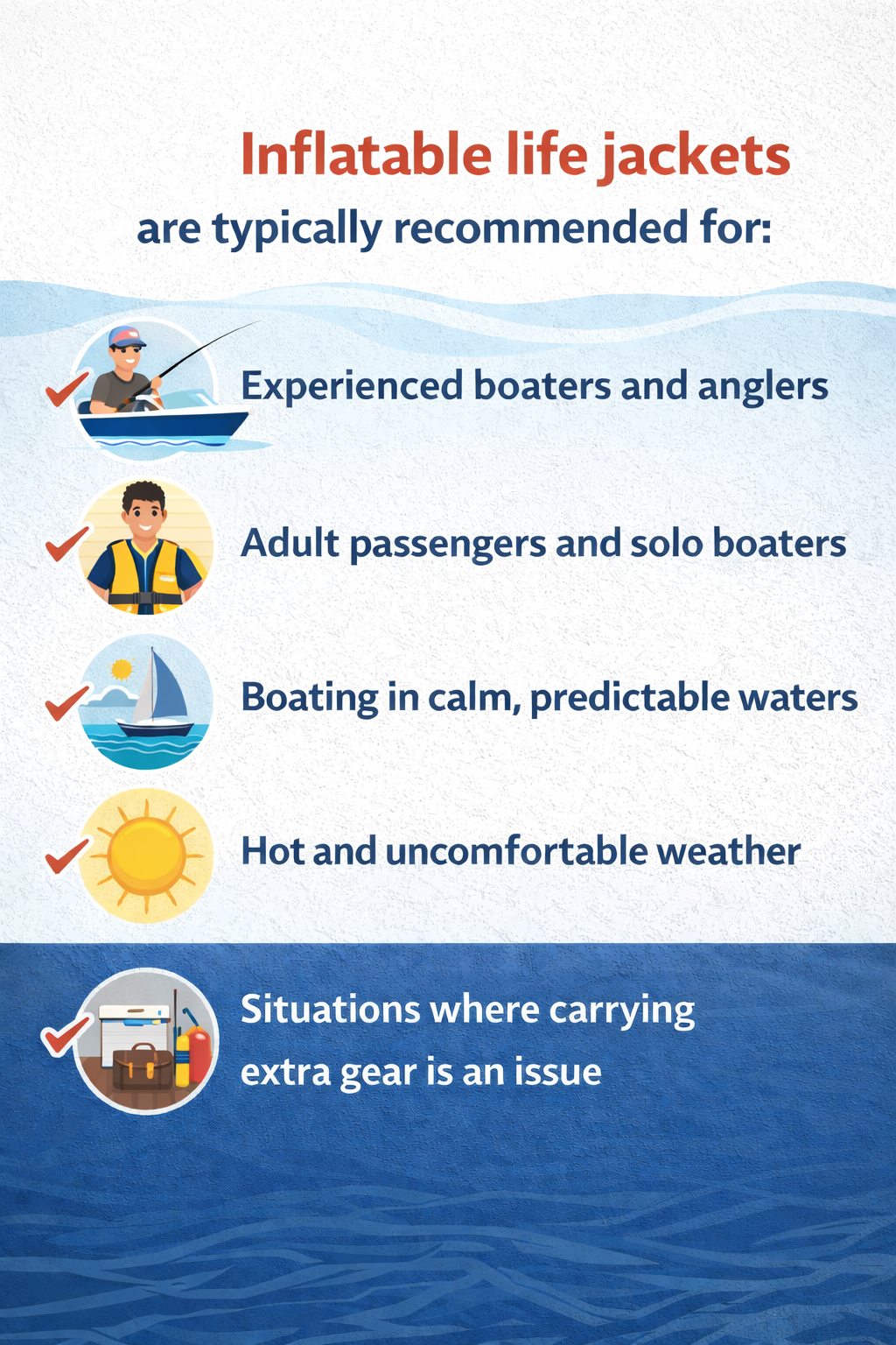 Who should use an inflatable life jacket