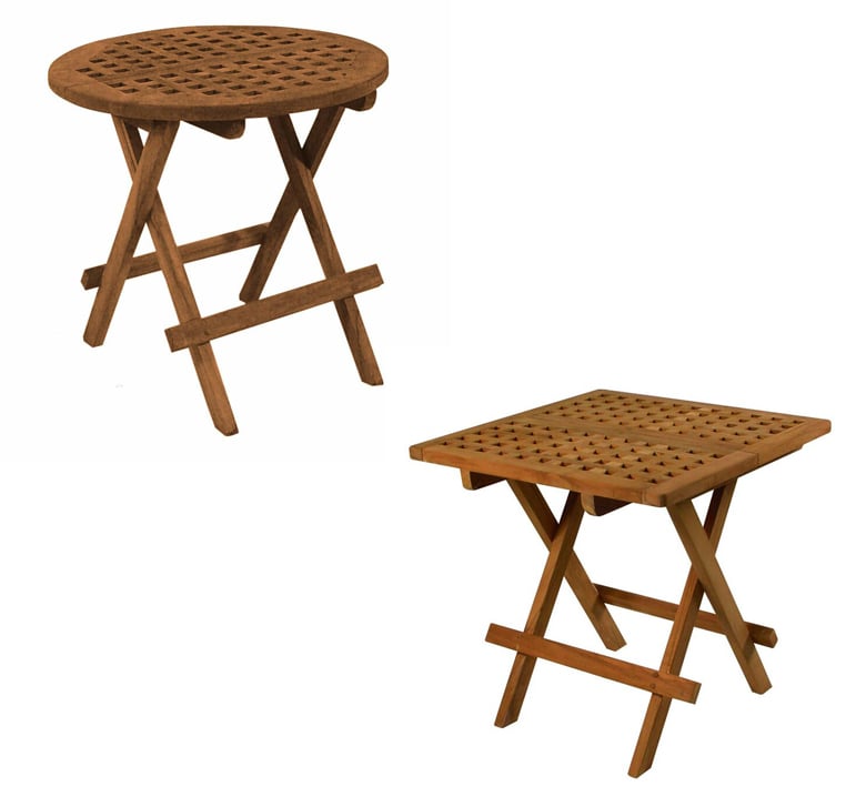 Sea Teak Round and Square Teakwood Folding Tables
