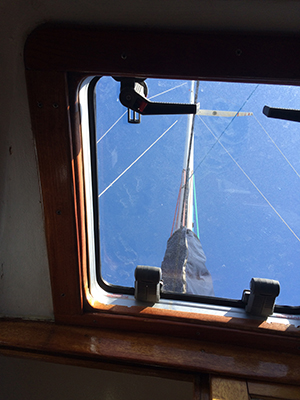 clear hatch installed on a boat