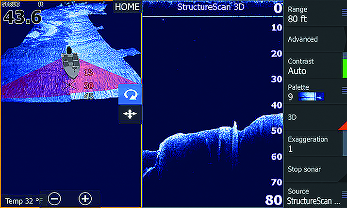 Example of the Lowrance's StructureScan 3D