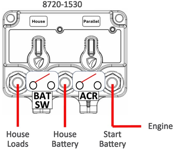 house battery switch and start battery ACR