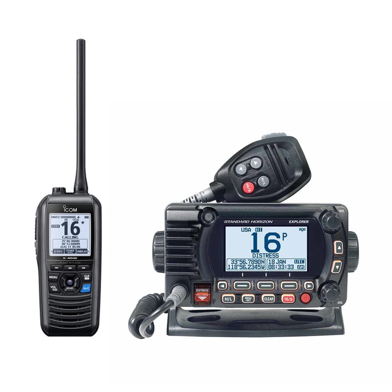 Handheld and fixed-mount VHF radios
