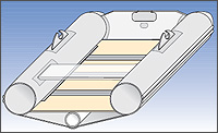 Sketch showing construction of sportboat inflatable boat