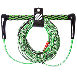 green and black wakeboard tow rope