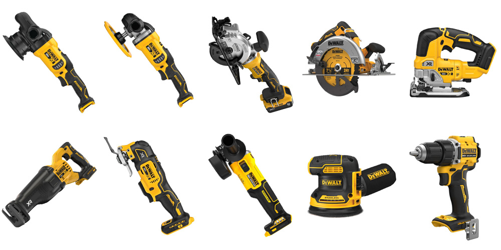 10 DeWalt power tools