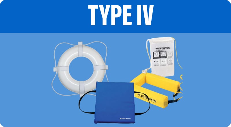 Three Type IV throwable flotation devices