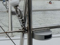 LED side lights mounted above the sheerline of a boat