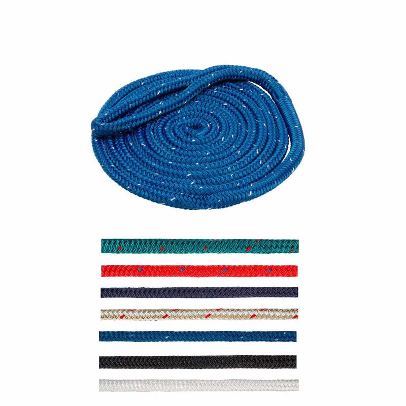 Coiled Blue Double Braid Dock Line over available colors