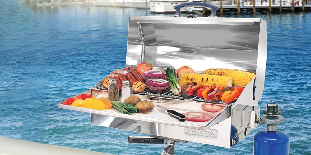 T10-185 Magma Products Double Locking Pedestal Mount for Rectangular Grills... 