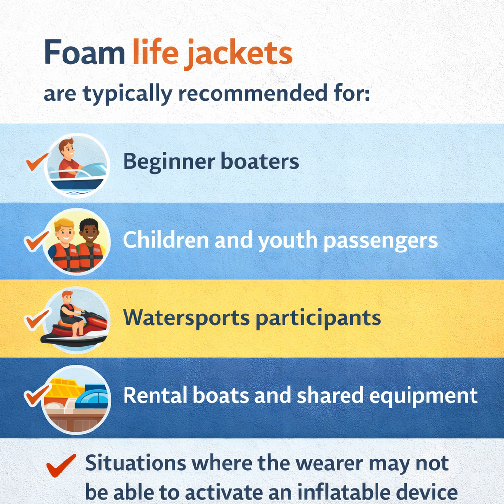 Who should use a foam life jacket