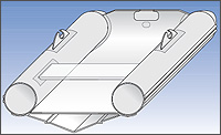 Sketch showing construction of rigid hull inflatable boat