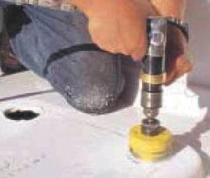 Using a hole saw to start the cuts