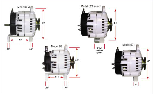 Mounting style examples for Balmar 6-Series alternators