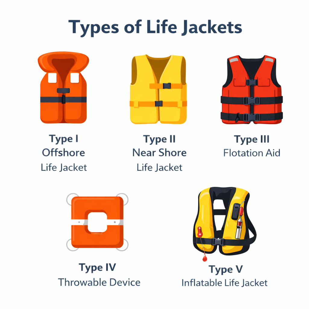 types of life jackets recognized by US Coast Guard boating safety regulations