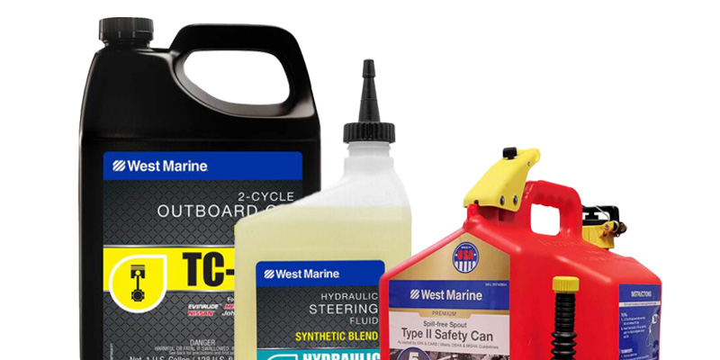 West Marine brand oil, hydraulic fluid and gas can