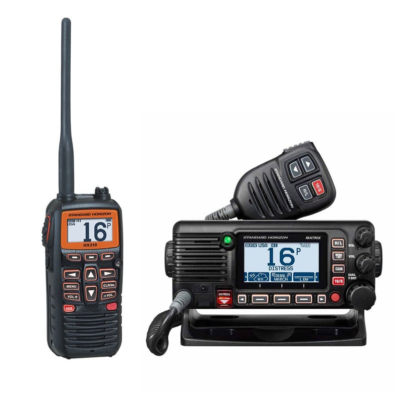 Standard Horizon handheld and fixed mount VHF radios