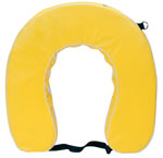 Yellow horshoe buoy