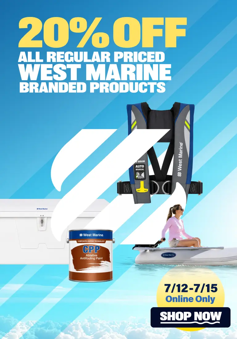 20% Off All Regular Priced West Marine Branded Products. 7/12&ndash;7/15 Online only. Shop Now.