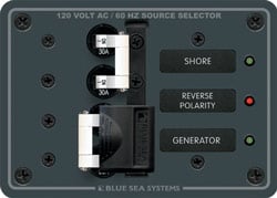 AC source selector breaker panel