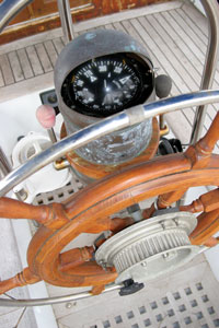Steering Compass mounted at the helm