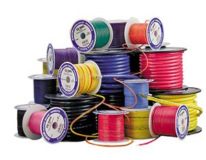 assorted marine wire in different colors and gauges