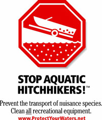 Stop aquatic hitchhikers warning sign