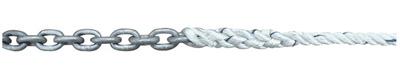 Example of a rope-to-chain anchor splice