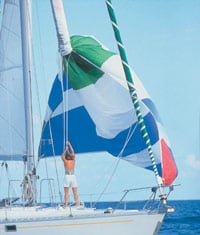 ATN Spinnaker sleeve being used to snuff a spinnaker sail